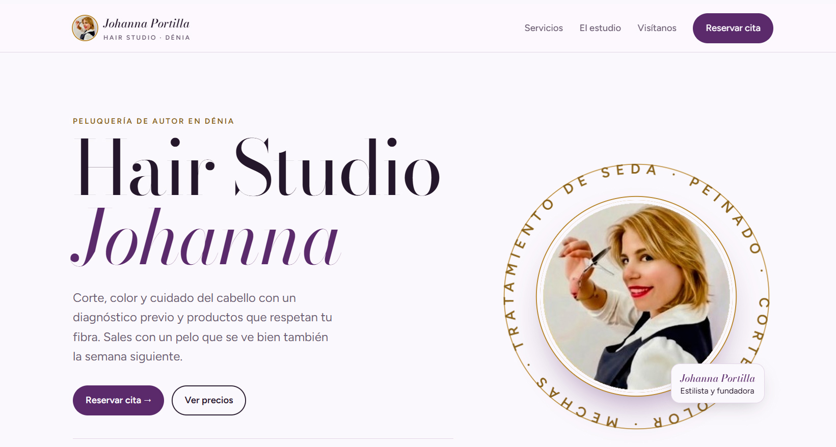 Web de Peluquería Hair Studio Johanna