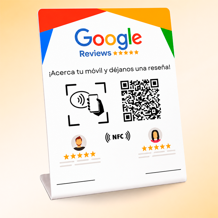 Soporte para reseñas de Google con NFC y código QR